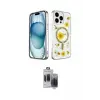 ieg™ iPhone 15 Pro Max Kılıf Kozmos Doku - Siyah Vanessa Magic Hayalet Cam