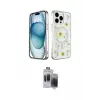 ieg™ iPhone 15 Pro Max Kılıf Kozmos Doku - Siyah Vanessa Magic Hayalet Cam