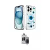 ieg™ iPhone 15 Pro Max Kılıf Kozmos Doku - Siyah Vanessa Magic Hayalet Cam