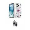 ieg™ iPhone 15 Pro Max Kılıf Kozmos Doku - Siyah Vanessa Magic Hayalet Cam