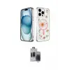 ieg™ iPhone 15 Pro Max Kılıf Kozmos Doku - Siyah Vanessa Magic Hayalet Cam