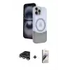 ieg™ iPhone 15 Pro Max Kılıf Kozmos Form Özel Seri - Siyah Bilvis 3D Mat Cam Ekran Koruyucu + Raze Metal Kamera Lens - GS