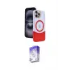ieg™ iPhone 15 Pro Max Kılıf Kozmos Form Özel Seri - Siyah Bilvis 5in1 3D Magic Cam Ekran Koruyucu