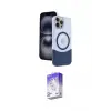 ieg™ iPhone 15 Pro Max Kılıf Kozmos Form Özel Seri - Siyah Bilvis 5in1 3D Magic Cam Ekran Koruyucu