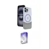 ieg™ iPhone 15 Pro Max Kılıf Kozmos Form Özel Seri - Siyah Bilvis 5in1 3D Magic Cam Ekran Koruyucu