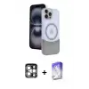 ieg™ iPhone 15 Pro Max Kılıf Kozmos Form Özel Seri - Siyah Bilvis 5in1 3D Magic Cam Ekran Koruyucu + PVD Metal Kamera Lens - GS