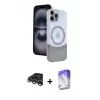 ieg™ iPhone 15 Pro Max Kılıf Kozmos Form Özel Seri - Siyah Bilvis 5in1 3D Magic Cam Ekran Koruyucu + Raze Metal Kamera Lens - GS