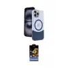 ieg™ iPhone 15 Pro Max Kılıf Kozmos Form Özel Seri - Siyah Buffer Hayalet Cam Ekran Koruyucu