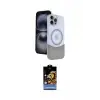 ieg™ iPhone 15 Pro Max Kılıf Kozmos Form Özel Seri - Siyah Buffer Hayalet Cam Ekran Koruyucu