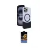 ieg™ iPhone 15 Pro Max Kılıf Kozmos Form Özel Seri - Siyah Buffer Hayalet Cam Ekran Koruyucu