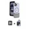 ieg™ iPhone 15 Pro Max Kılıf Kozmos Form Özel Seri - Siyah Vanessa Magic Cam + PVD Metal Kamera Lens - GI