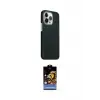 ieg™ iPhone 15 Pro Max Kılıf Kozmos Klasik Prime - Siyah Buffer Hayalet Cam Ekran Koruyucu