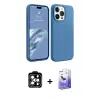 ieg™ iPhone 15 Pro Max Kılıf Kozmos Yansıma Özel Seri - Siyah Bilvis 5in1 5D Magic Hayalet Cam Ekran Koruyucu + PVD Metal Kamera Lens - TU