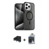 ieg™ iPhone 15 Pro Max Kılıf Nova Asil Prime - Siyah Vanessa Magic Cam + Raze Metal Kamera Lens - LT