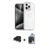 ieg™ iPhone 15 Pro Max Kılıf Nova Asil Prime - Siyah Vanessa Magic Cam + Raze Metal Kamera Lens - LT