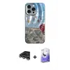 ieg™ iPhone 15 Pro Max Kılıf Nova Doku Prime - Siyah Bilvis 5in1 5D Magic Hayalet Cam Ekran Koruyucu + Raze Metal Kamera Lens - GS
