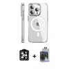ieg™ iPhone 15 Pro Max Kılıf Nova Doku - Siyah Vanessa Magic Cam + PVD Metal Kamera Lens - TU
