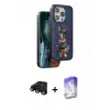 ieg™ iPhone 15 Pro Max Kılıf Nova Form Koleksiyonu - Siyah Bilvis 5in1 3D Magic Cam Ekran Koruyucu + Raze Metal Kamera Lens - SH