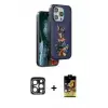 ieg™ iPhone 15 Pro Max Kılıf Nova Form Koleksiyonu - Siyah Buffer Cam Ekran Koruyucu + PVD Metal Kamera Lens - LT