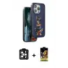 ieg™ iPhone 15 Pro Max Kılıf Nova Form Koleksiyonu - Siyah Buffer Cam Ekran Koruyucu + PVD Metal Kamera Lens - TU
