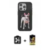 ieg™ iPhone 15 Pro Max Kılıf Nova Form Koleksiyonu - Siyah Buffer Cam Ekran Koruyucu + PVD Metal Kamera Lens - TU