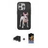 ieg™ iPhone 15 Pro Max Kılıf Nova Form Koleksiyonu - Siyah Buffer Hayalet Cam Ekran Koruyucu + Raze Metal Kamera Lens - TMGI