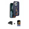 ieg™ iPhone 15 Pro Max Kılıf Nova Form Koleksiyonu - Siyah Buffer Hayalet Cam Ekran Koruyucu + Raze Metal Kamera Lens - GS