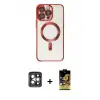 ieg™ iPhone 15 Pro Max Kılıf Nova Işık Özel Seri - Siyah Buffer Cam Ekran Koruyucu + PVD Metal Kamera Lens - GI