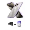 ieg™ iPhone 15 Pro Max Kılıf Nova Işık Serisi - Siyah Bilvis 5in1 3D Magic Cam Ekran Koruyucu + Raze Metal Kamera Lens - GS