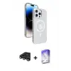 ieg™ iPhone 15 Pro Max Kılıf Nova Modern Prime - Siyah Bilvis 5in1 3D Magic Cam Ekran Koruyucu + Raze Metal Kamera Lens - LT