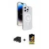 ieg™ iPhone 15 Pro Max Kılıf Nova Modern Prime - Siyah Buffer Cam Ekran Koruyucu + Raze Metal Kamera Lens - TMGI