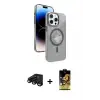 ieg™ iPhone 15 Pro Max Kılıf Nova Modern Prime - Siyah Buffer Cam Ekran Koruyucu + Raze Metal Kamera Lens - SH