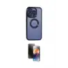 ieg™ iPhone 15 Pro Max Kılıf Pusula Form - Siyah 3D Antistatik Mat Seramik Nano Ekran Koruyucu