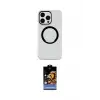 ieg™ iPhone 15 Pro Max Kılıf Pusula Form - Siyah Buffer Hayalet Cam Ekran Koruyucu