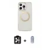 ieg™ iPhone 15 Pro Max Kılıf Pusula Form - Siyah Joko Magic 5D Cam + PVD Metal Kamera Lens - TU