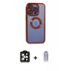 ieg™ iPhone 15 Pro Max Kılıf Pusula Form - Siyah Joko Magic 5D Cam + PVD Metal Kamera Lens - TU