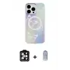 ieg™ iPhone 15 Pro Max Kılıf Pusula Form - Siyah Joko Magic 5D Cam + PVD Metal Kamera Lens - TU