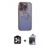ieg™ iPhone 15 Pro Max Kılıf Pusula Form - Siyah Vanessa Magic Cam + PVD Metal Kamera Lens - TU