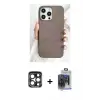 ieg™ iPhone 15 Pro Max Kılıf Pusula Modern - Siyah Vanessa Magic Cam + PVD Metal Kamera Lens - LT
