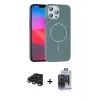 ieg™ iPhone 15 Pro Max Kılıf Siluet Doku Özel Seri - Siyah Vanessa Magic Cam + Raze Metal Kamera Lens - LT