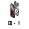 ieg™ iPhone 15 Pro Max Kılıf Siluet Doku - Siyah Joko Magic 5D Cam + PVD Metal Kamera Lens - GI