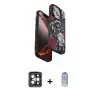 ieg™ iPhone 15 Pro Max Kılıf Siluet Doku - Siyah Joko Magic 5D Cam + PVD Metal Kamera Lens - GI