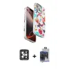 ieg™ iPhone 15 Pro Max Kılıf Siluet Doku - Siyah Vanessa Magic Cam + PVD Metal Kamera Lens - GI