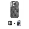 ieg™ iPhone 15 Pro Max Kılıf Siluet Form Serisi - Siyah Vanessa Magic Cam + PVD Metal Kamera Lens - GI