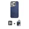ieg™ iPhone 15 Pro Max Kılıf Siluet Form Serisi - Siyah Vanessa Magic Cam + PVD Metal Kamera Lens - GI