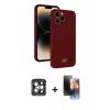 ieg™ iPhone 15 Pro Max Kılıf Vadi Çizgi Prime - Siyah 3D Antistatik Mat Seramik Nano Ekran Koruyucu + PVD Metal Kamera Lens - GI