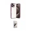 ieg™ iPhone 15 Pro Max Kılıf Vadi Minimal - Siyah Bilvis 3D Mat Cam Ekran Koruyucu