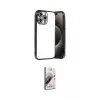 ieg™ iPhone 15 Pro Max Kılıf Vadi Minimal - Siyah Bilvis 3D Mat Cam Ekran Koruyucu