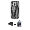 ieg™ iPhone 15 Pro Max Kılıf Vadi Özel Seri - Siyah Vanessa Magic Cam + Raze Metal Kamera Lens - LT