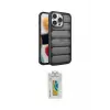 ieg™ iPhone 15 Pro Max Kılıf Yadigar Doku Özel Seri - Siyah Polymer Nano Ekran Koruyucu